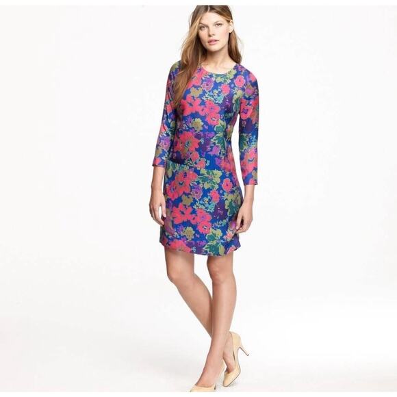 J Crew Floral Shift Dress with Front Pockets Size 0 - Picture 1 of 9